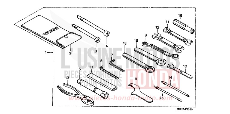 OUTILS de Shadow REARL SEDONA RED (R223E) 1999