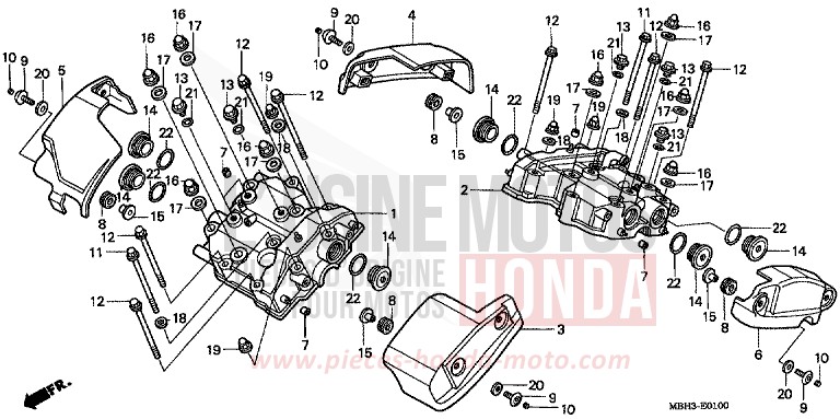 COUVERCLE DE CULASSE de Shadow SOMERSET ORANGE (R237A) de 1999