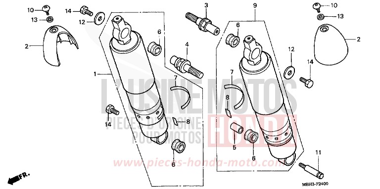 COUSSIN ARRIERE de Shadow SOMERSET ORANGE (R237A) de 1999
