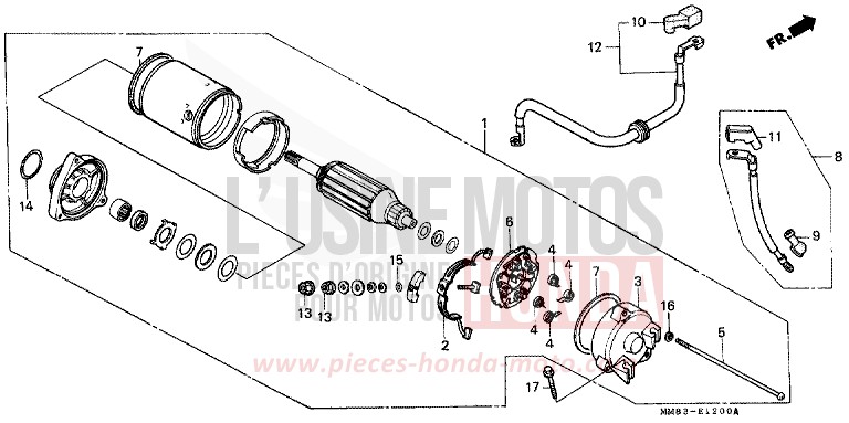 MOTEUR DE DEMARRAGE de Shadow CANDY SPECTRA RED (R176BA) 1994