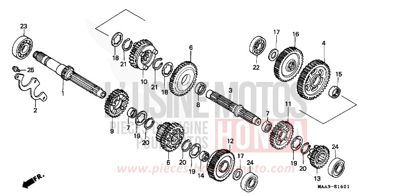 BOITE DE VITESSES de Shadow PEARL ATLANTIS BLUE (B142AA) de 1995