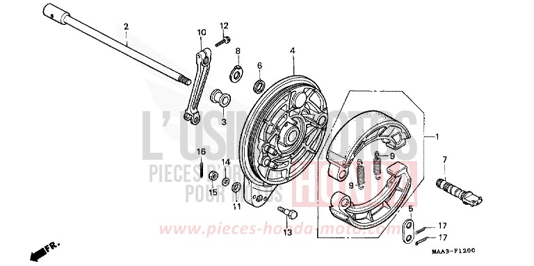 PANNEAU DE FREIN ARRIERE (VT1100C) de Shadow PEARL ATLANTIS BLUE (B142AA) de 1995