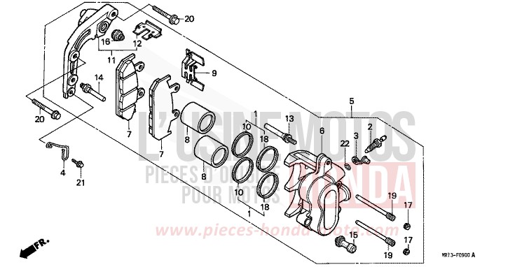 ETRIER DE FREIN AVANT de Shadow CANDY WAVE BLUE (PB161) 1990