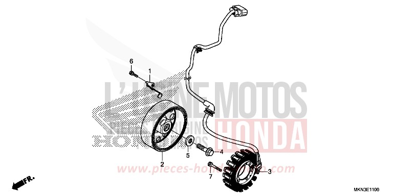 GENERATRICE de CB650R MAT JEANS BLUE MATALLIC (PB417) de 2019