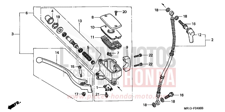 MAITRE-CYLINDRE FREIN AV. de Shadow CANDY GLORY RED-U (R101K) de 1992