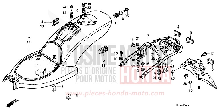 GARDE-BOUE ARRIERE de Shadow CANDY GLORY RED-U (R101K) de 1992