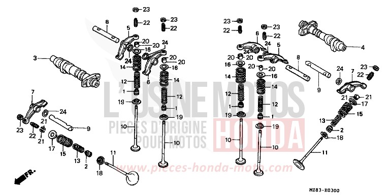 ARBRE A CAMES/SOUPAPE de Shadow ACCURATE SILVER METALLIC (NH146B) 1994