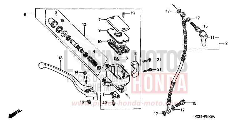 MAITRE-CYLINDRE FREIN AV. de Shadow NOIR (NH1K) 1994