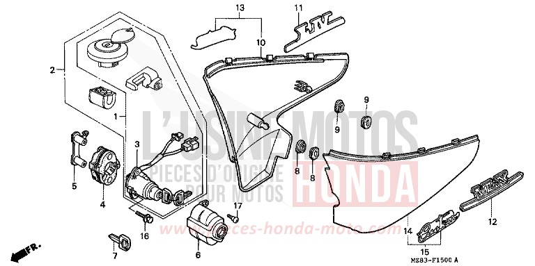 COUVERCLE LATERAL de Shadow PEARL CORAL REEF BLUE (B140A) de 1995
