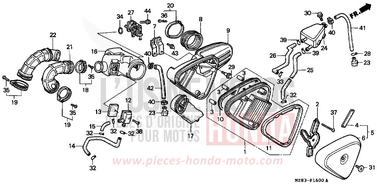 FILTRE A AIR de Shadow NOIR (NH1O) de 1996