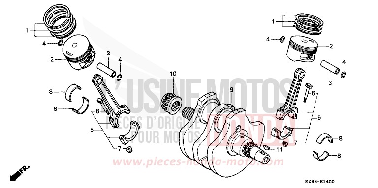 VILEBREQUIN/PISTON de Shadow NOIR (NH1K) de 1996