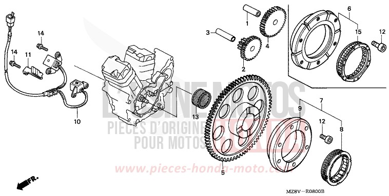 GENERATEUR D'IMPULSIONS/ EMBRAYAGE DE DEMARRAGE de Shadow NOIR (NH1H) 1997