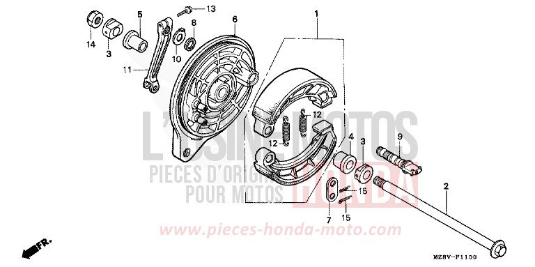 PANNEAU DE FREIN ARRIERE de Shadow NOIR (NH1K) de 1997