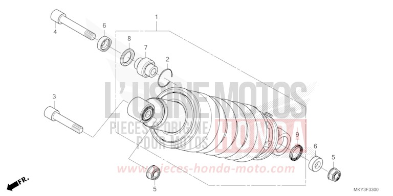 COUSSIN ARRIERE de CB650R MAT GUNPOWDER BLACK METALLIC (NH436) de 2021