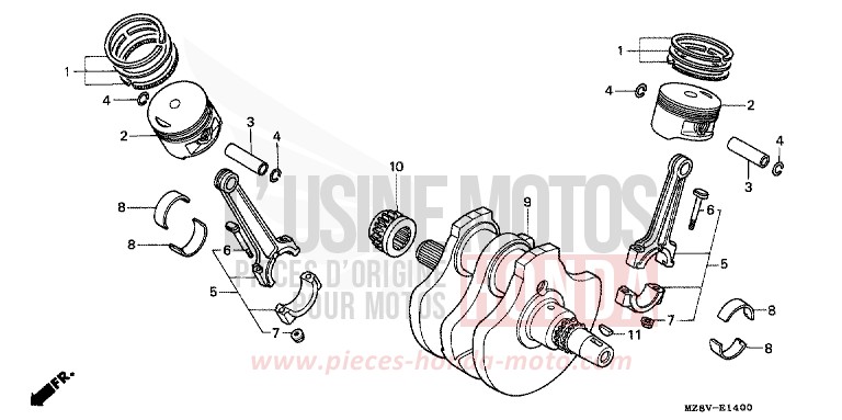VILEBREQUIN/PISTON de Shadow SAHARA BULE METALLIC (PB273) de 1999