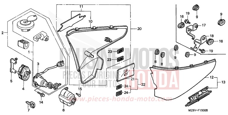 COUVERCLE LATERAL de Shadow SAHARA BULE METALLIC (PB273) de 1999