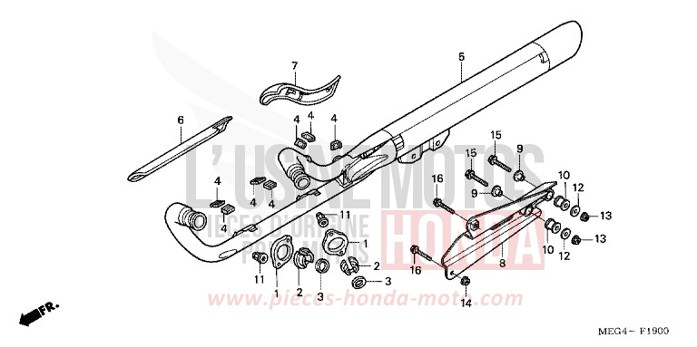SILENCIEUX D'ECHAPPEMENT de Shadow NOIR (NH1) 2005