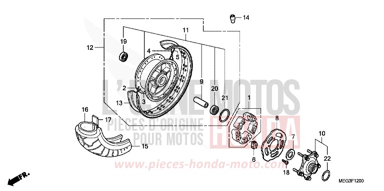 ROUE ARRIERE de Shadow CANDY RUBIDIUM RED (R300) de 2005