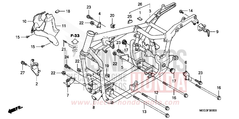 CARROSSERIE DE CHASSIS de Shadow CANDY RUBIDIUM RED (R300) 2005