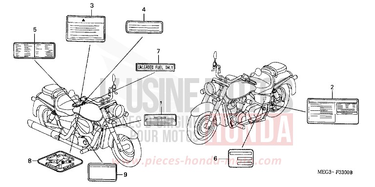 ETIQUETTE DE PRECAUTIONS de Shadow CANDY RUBIDIUM RED (R300) de 2005
