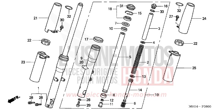 FOURCHETTE AVANT de Shadow GRAPHITE BLACK (NHB01) de 2006
