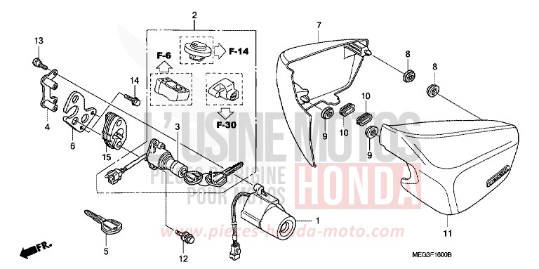 COUVERCLE LATERAL de Shadow GRAPHITE BLACK (NHB01A) de 2007