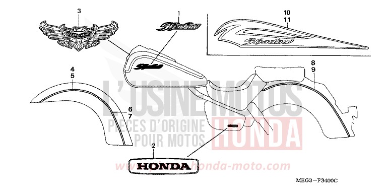 MARQUE/RAYURE de Shadow GRAPHITE BLACK (NHB01A) de 2007