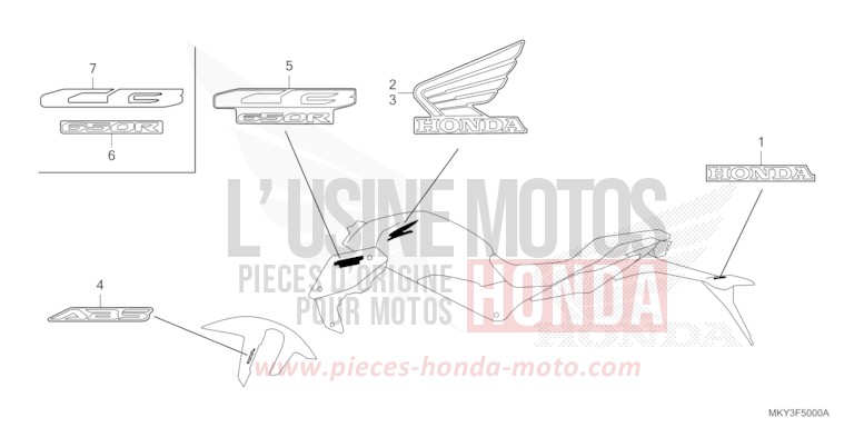 MARQUE (CB650RA) de CB650R PEARL SMOKY GRAY (NHC53) de 2021