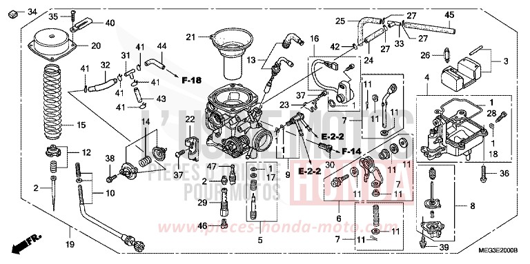 CARBURATEUR de Shadow TITANIUM METALLIC (YR183BA) 2007
