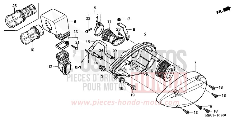 FILTRE A AIR de Shadow TITANIUM METALLIC (YR183BA) de 2007