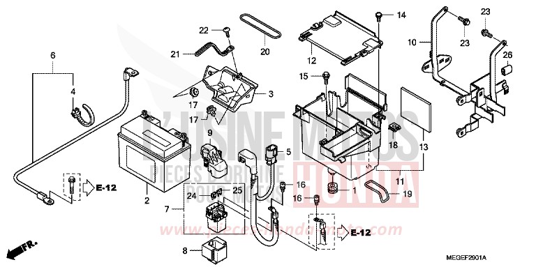 BATTERIE (ABS) de Shadow GRAPHITE BLACK (NHB01) 2010