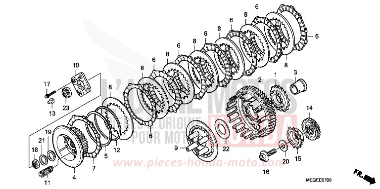 EMBRAYAGE de Shadow HEAVY GRAY METALLIC-U (NH194TB) 2010