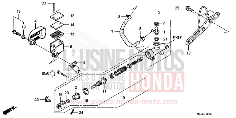 REAR BRAKE MASTERCYLINDER de Shadow HEAVY GRAY METALLIC-U (NH194TB) 2010