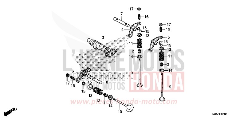 VALVE ARBRE A CAME (AVANT) de Shadow INDY GRAY METALLIC (NH431) 2013