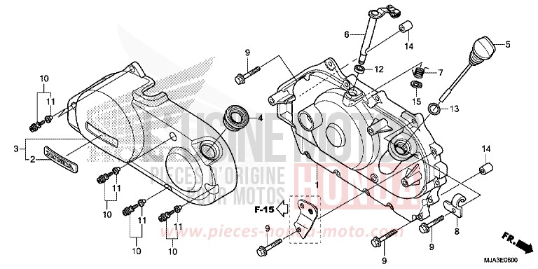 PANNEAU CARTER-MOTEUR D. (VT750C/C2S/CA/CS) de Shadow INDY GRAY METALLIC (NH431) 2013