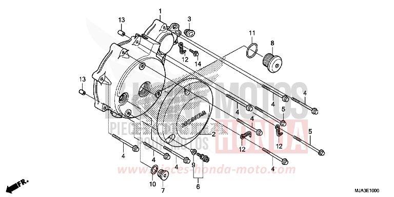 PANNEAU CARTER-MOTEUR G. (VT750C/C2S/CA/CS) de Shadow INDY GRAY METALLIC (NH431) 2013