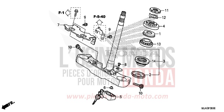 TIGE DE DIRECTION (VT750C/CA/CS) de Shadow INDY GRAY METALLIC (NH431) 2013
