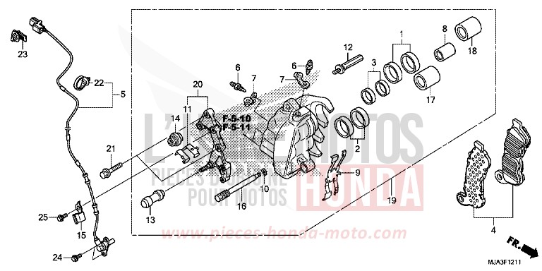 ETRIER DE FREIN AVANT (VT750C2S/CS) de Shadow INDY GRAY METALLIC (NH431) 2013