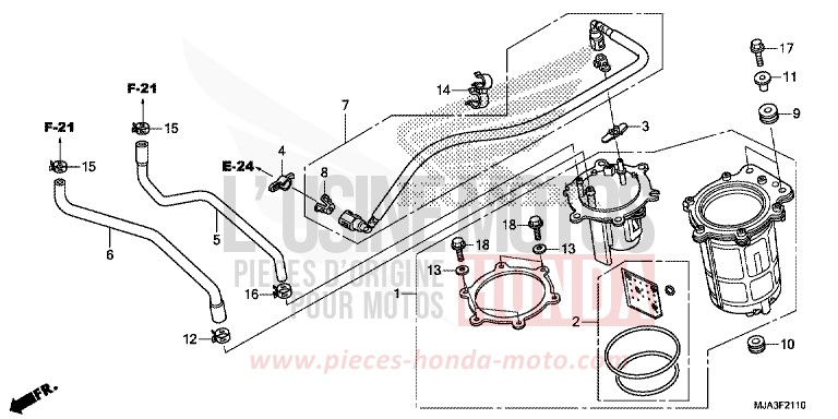 POMPE A CARBURANT (VT750C/C2S/CA/CS) de Shadow INDY GRAY METALLIC (NH431) 2013