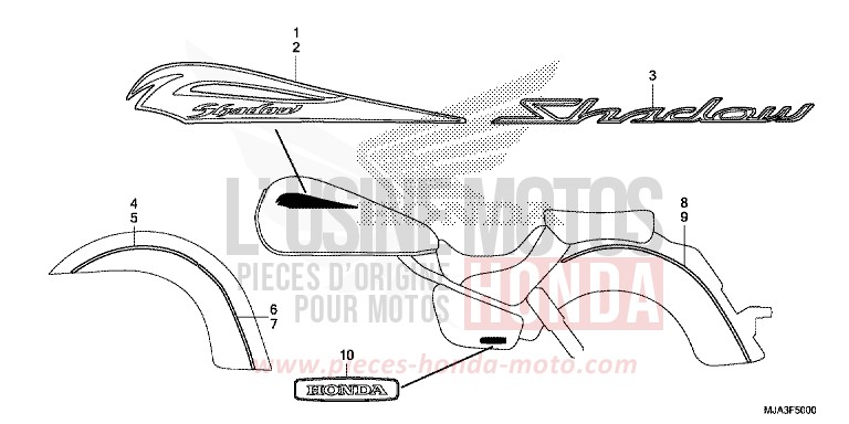 EMBLEME (VT750C/CA/CS) de Shadow INDY GRAY METALLIC (NH431) 2013