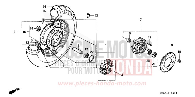 ROUE ARRIERE de Shadow NOIR (NH1) 1997