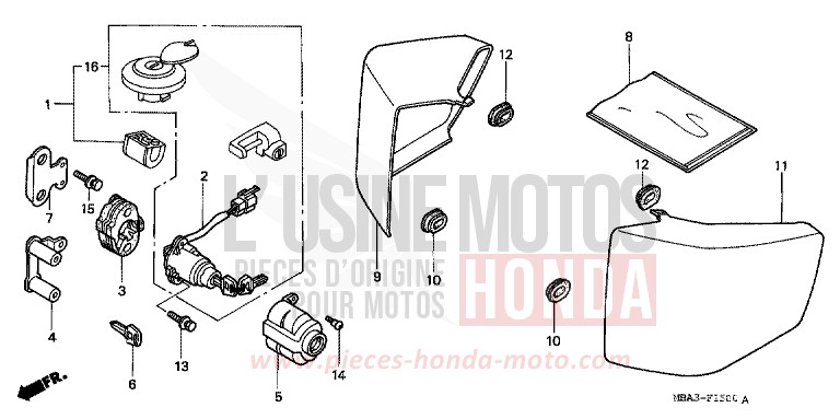 COUVERCLE LATERAL de Shadow NOIR (NH1) de 1997