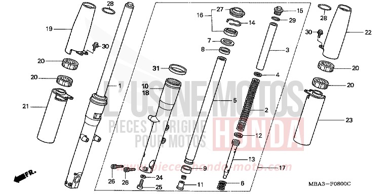 FOURCHETTE AVANT de Shadow NOIR (NH1) de 1998