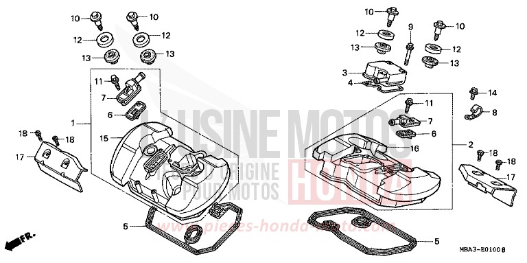 COUVERCLE DE CULASSE de Shadow NOIR (NH1) de 1999