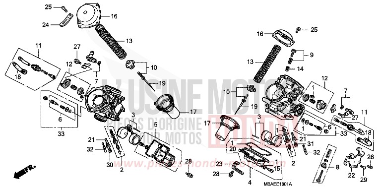 CARBURATEUR (PIECES CONSTITUTIVES) de Shadow NOIR (NH1) 2000