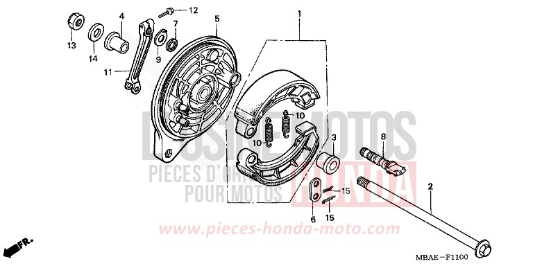 PANNEAU DE FREIN ARRIERE de Shadow NOIR (NH1) de 2000