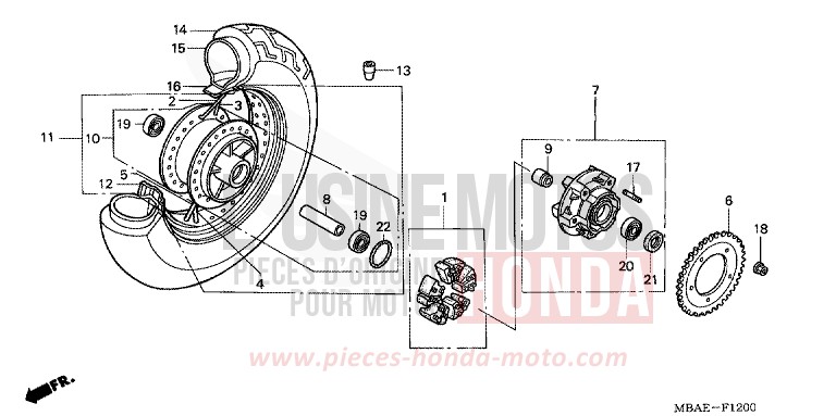 ROUE ARRIERE de Shadow NOIR (NH1) 2000