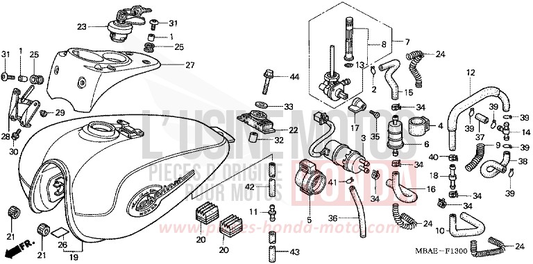 RESERVOIR A CARBURANT/POMPE A CARBURANT de Shadow NOIR (NH1) 2000