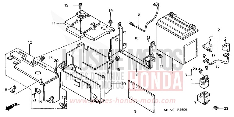BATTERIE de Shadow NOIR (NH1) de 2000
