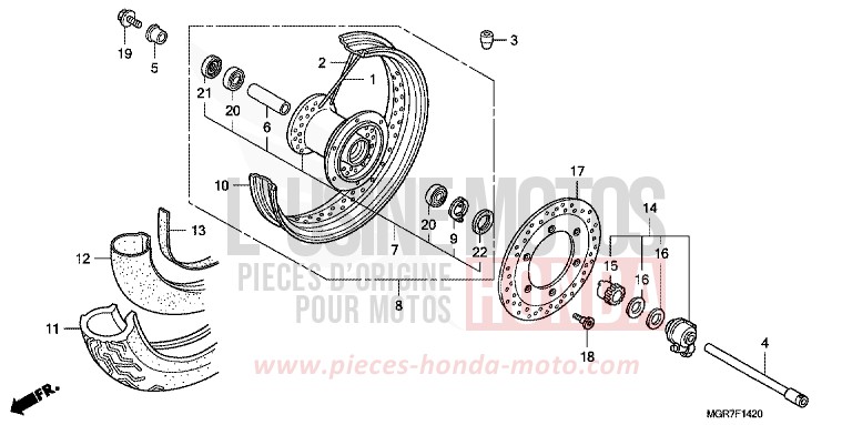 ROUE AVANT de Shadow PEARL HERON BLUE (PB332X) 2011